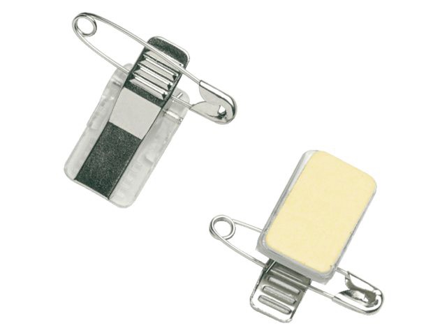 Clips with crocodile bracket and safety pin - badges - producer - Plastikor